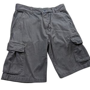 Ocean Pacific OP Mens 34 Cargo Shorts Utility Pockets Checkered Grid Pattern
